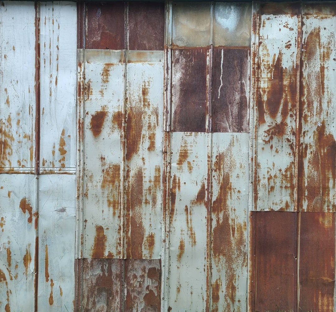 Large Steel Metal Wall Panels 26 x 72 - Corrugated, Rustic Rusted