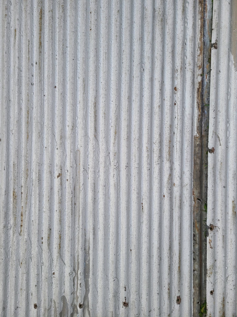 Metal Roofing Barn Corrugated Weathered Silver Painted Tin Beautiful Reclaimed Rustic Patina FREE SHIPPING image 1