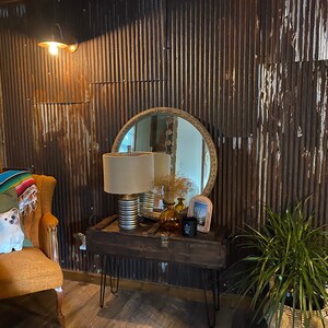 Chocolate Rust With White and Orange Reclaimed Corrugated Metal Roofing ...