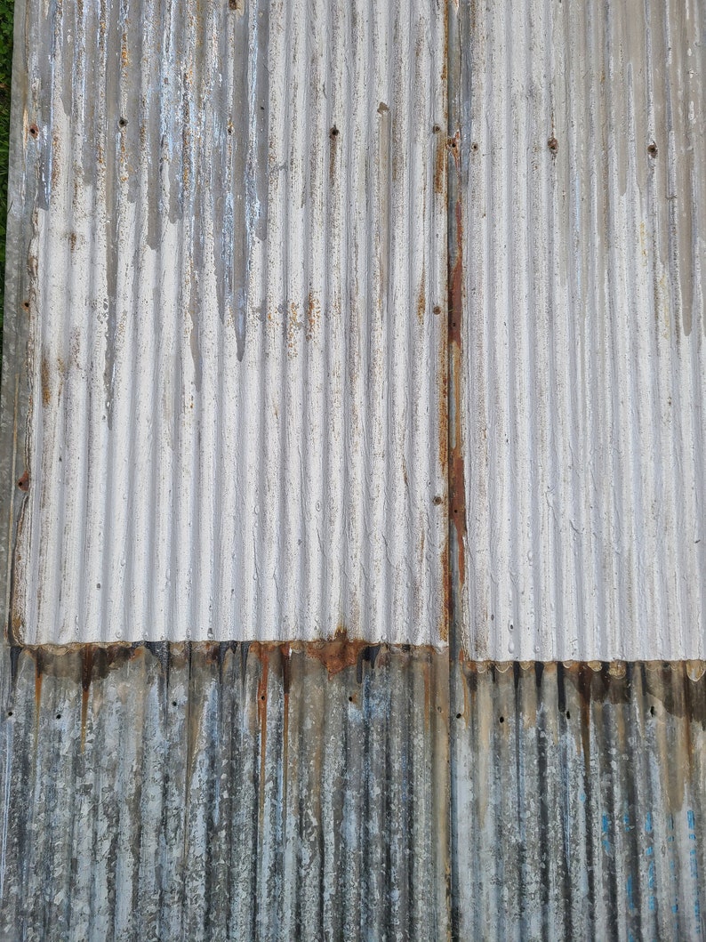 Metal Roofing Barn Corrugated Weathered Silver Painted Tin Beautiful Reclaimed Rustic Patina FREE SHIPPING image 9