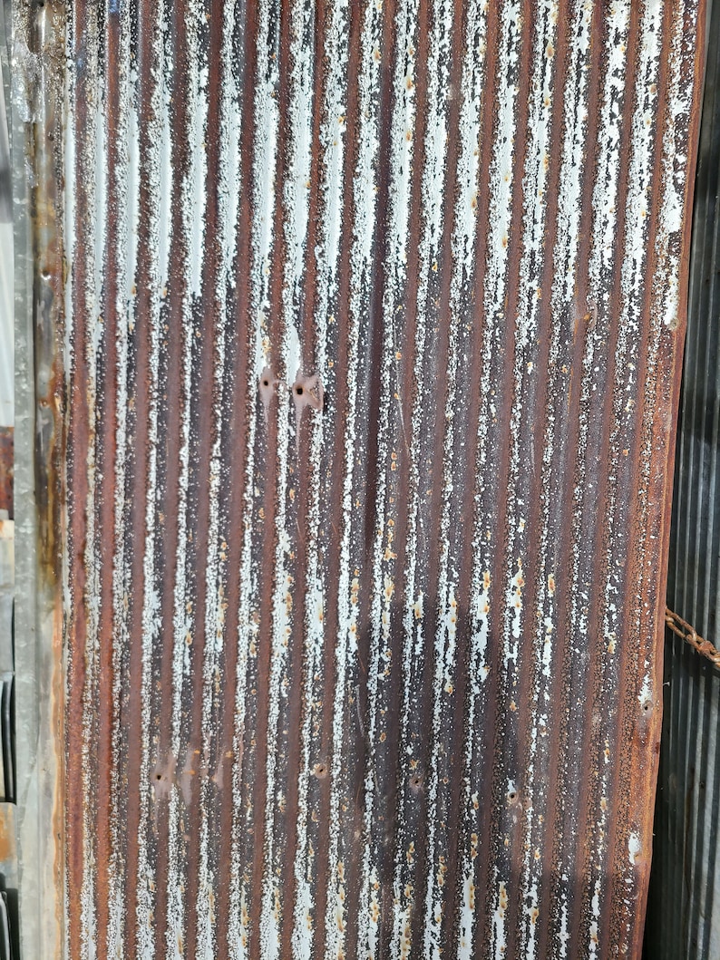 Rusty with Silver Reclaimed Corrugated Metal Roofing Barn Tin Beautiful Rustic Weathered Patina Salvaged Barn Tin FREE SHIPPING image 1