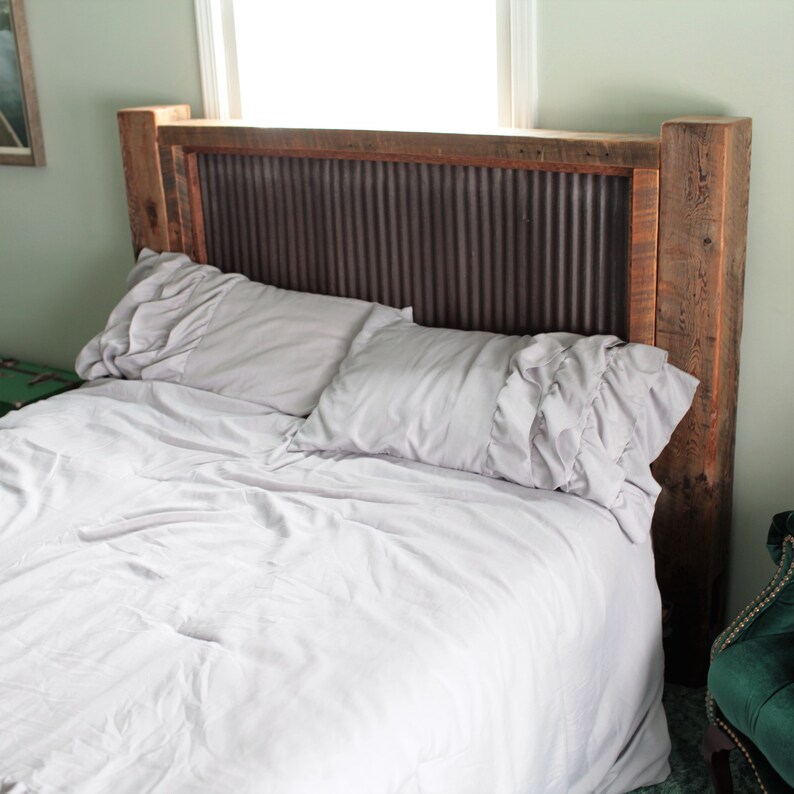 King OR Queen Headboard Reclaimed Barn Wood and Rusty ...