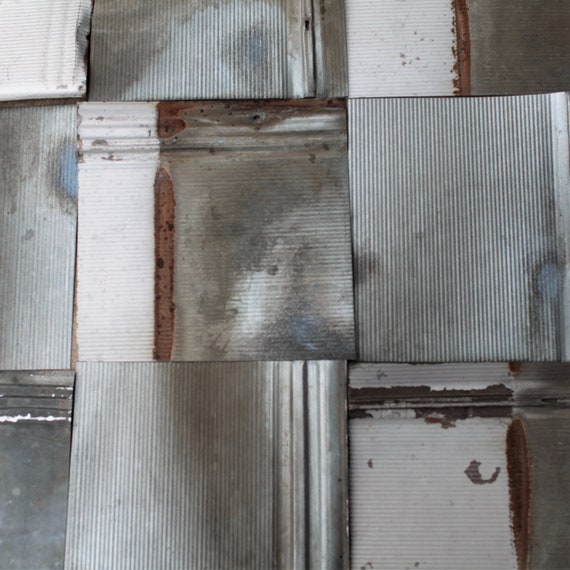 12x12 Ceiling Tiles Reclaimed Metal Roofing Barn Tin Drop Ceiling Tile Silver And Rusty Beautiful Rustic Weathered Patina Free Shipping