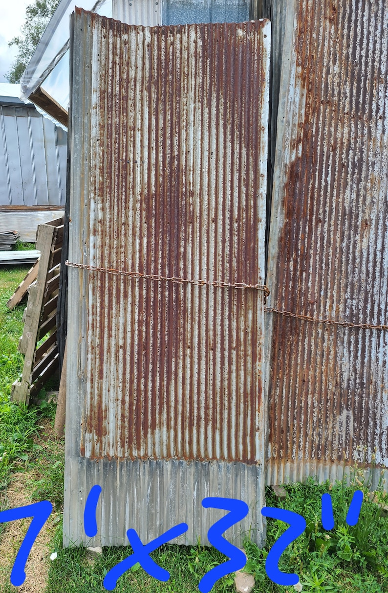 Metal Roofing Wide Barn Tin Silver with light Rust Beautiful Reclaimed Rustic Weathered Patina FREE SHIPPING image 3