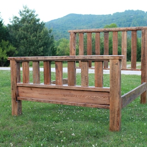 King Barn Wood Bed | Handmade Farmhouse Style Furniture | FREE SHIPPING in USA