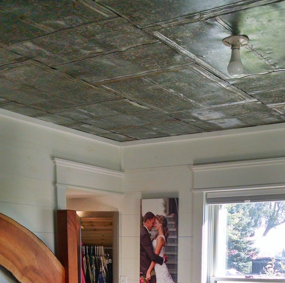 Ceiling Tiles Reclaimed Metal Roofing Barn Tin Drop Ceiling Tile Silver And Rusty Beautiful Rustic Weathered Patina Free Shipping