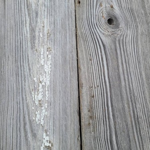 Reclaimed Barn Wood Siding Boards - Paneling - 23 square feet- Weathered Grey with Chippy White Paint Barn Wood Boards - FREE SHIPPING