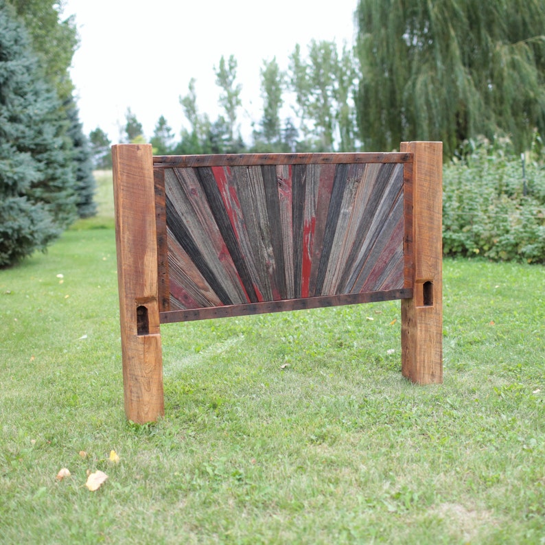 Queen Headboard Sunrise Barn Wood Wall Art Reclaimed Modern Wood Quilt Design Furniture FREE Shipping in USA image 5