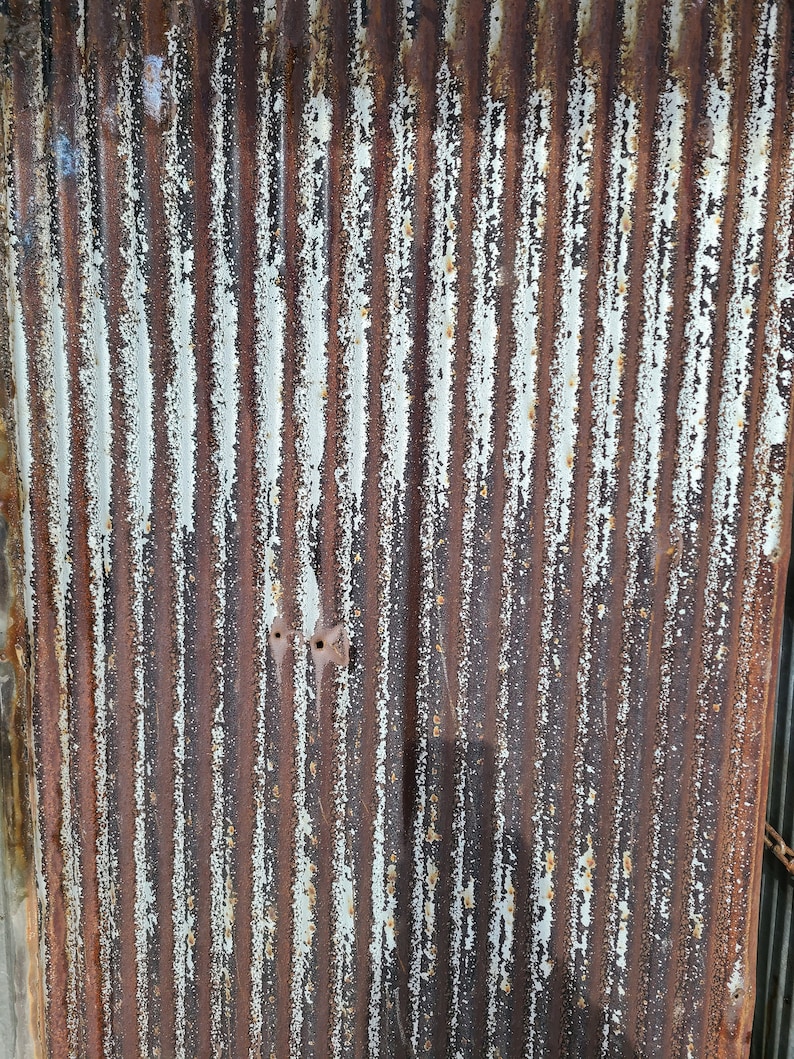 Rusty with Silver Reclaimed Corrugated Metal Roofing Barn Tin Beautiful Rustic Weathered Patina Salvaged Barn Tin FREE SHIPPING image 2