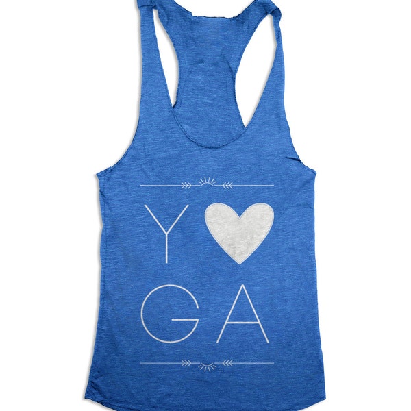Yoga Tank Top - Love Yoga - Womens Workout Tank Top - Tri Blend Tank Top - Many Colors