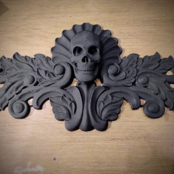 Skull furniture applique