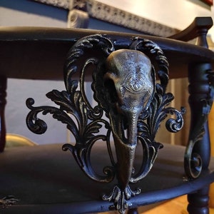 Raven skull furniture applique