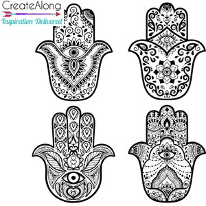 Hamsa Silkscreen Stencil Set of 4 for Polymer Clay, Art Jewelry, and ...