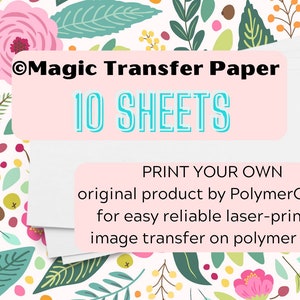 Magic Transfer Paper Original© 10 sheets | water soluble clay transfer paper blank | print your own water clay image transfer