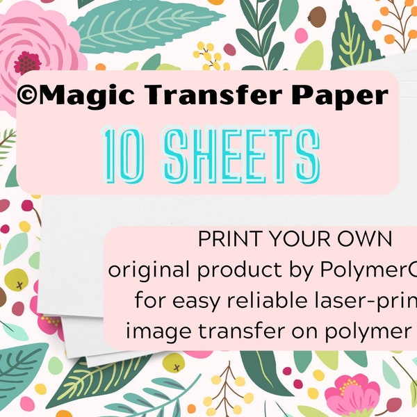 Magic Transfer Paper Original© 10 sheets | water soluble clay transfer paper blank | print your own water clay image transfer