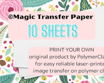 Magic Transfer Paper Original© 10 sheets | water soluble clay transfer paper blank | print your own water clay image transfer