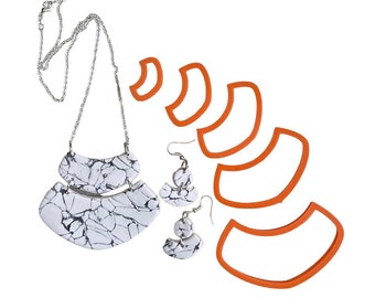 Bib Collar polymer clay cutter set jewelry earrings pendant small sharp clay cutters bib neckpiece