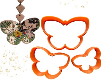 Butterflies clay cutter set | polymer clay butterfly cutter | make butterfly clay earrings | matching set of butterfly cutters