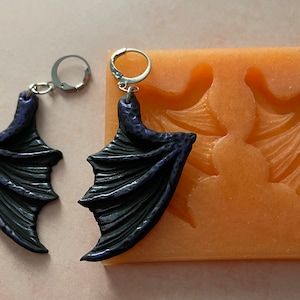 Dragon Bat Wings Silicone Earring Jewelry Mold Funko wing polymer clay UV resin tool | handsculpted original