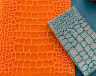 Clay Texture Stamp Crocodile Animal Print Mat Silicone rubber Stamp polymer metal clay resin gelli plate paper mixed media
