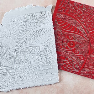 Texture Stamps for Clay Zen Garden Mat rubber polymer clay paper Gelli plate and resin ZIA zentangle inspired