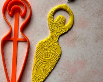Clay bookmark Cutter Goddess | polymer clay bookmark cutter