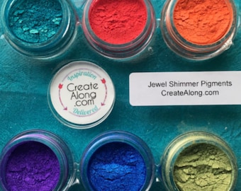 Jewel Pigments with Palette Mica Powders for Polymer Clay and Mixed Media Shimmer DIY