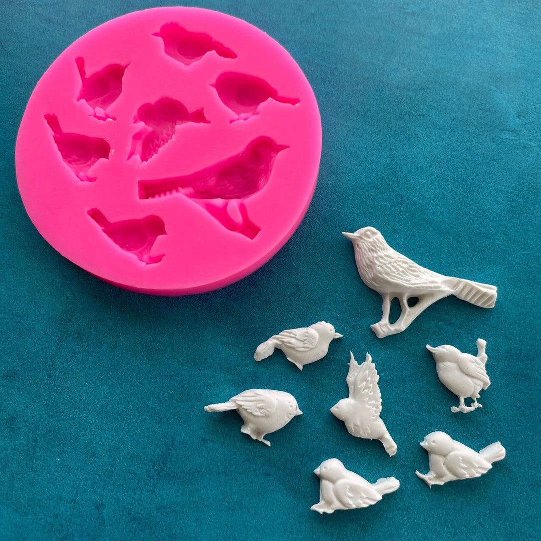 Polymer Clay Resin Mold 7 Little Birdies Robin Bird Sculpted Etsy