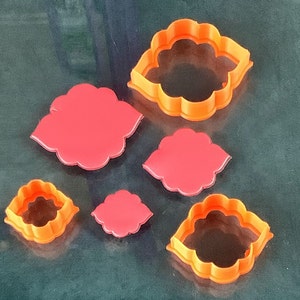 Polymer clay cutters Ruffled Kiss Jewelry Sized Set of 3 graduated