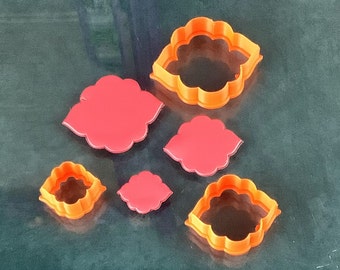 Polymer clay cutters Ruffled Kiss Jewelry Sized Set of 3 graduated