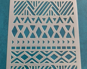 Tribal Pattern Mylar Stencil great for Polymer Clay Art Jewelry Mixed Media