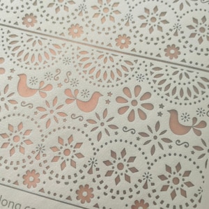 Folk Oiseau Fleur art folklorique floral Été Printemps Sérigraphie | sérigraphie en pâte polymère | pochoir en argile de fleurs