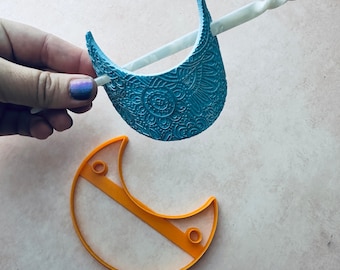 Clay Hair Slide bun cover polymer clay craft Maker Cutter Crescent Moon | polymer clay barrette