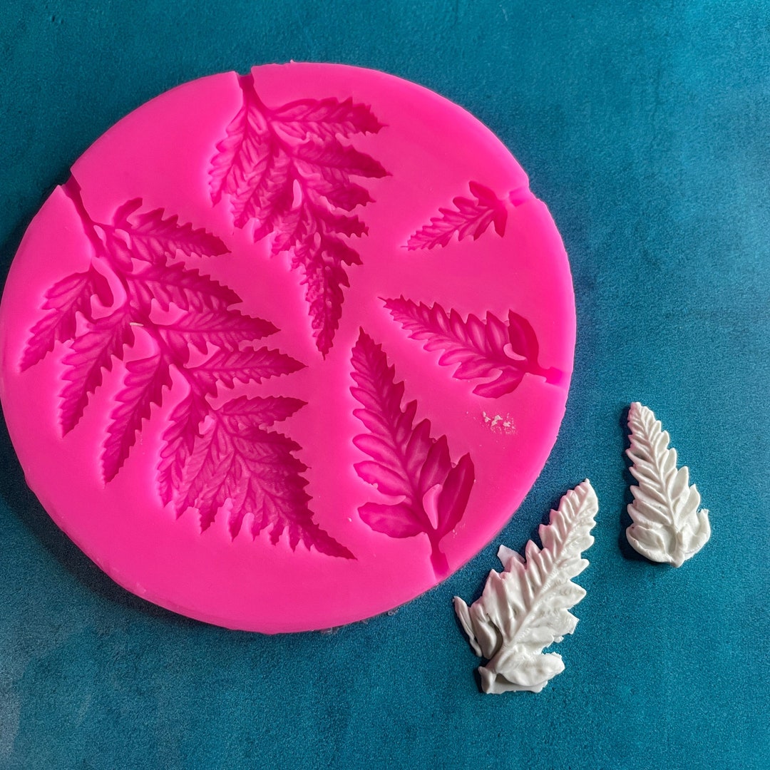 Fern Fronds Leaves Leaf Silicone Clay and Food Safe Mold Polymer Clay