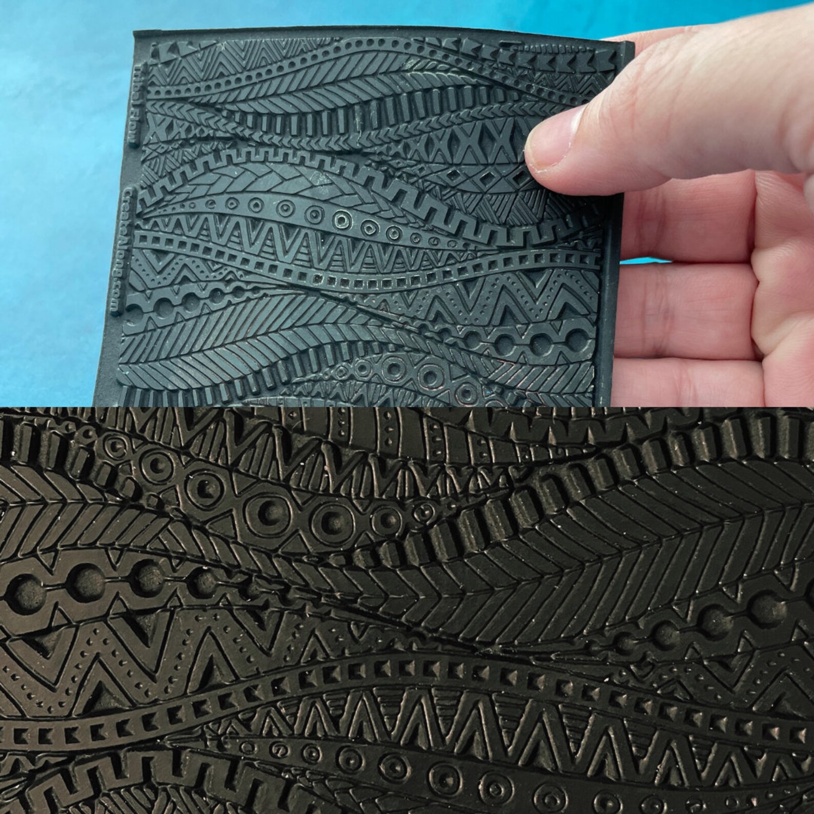 Texture Stamps for Clay Tribal Flow Wave Polymer Clay Rubber Etsy