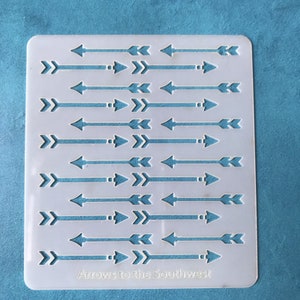 Clay stencil pijlen naar het zuidwesten stencil mylar textuur mat polymeerklei hanger sieraden oorbellen keramiek papier mixed media gelli plate