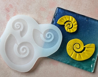 Polymer Clay UV Resin Silicone Mold Nautilus Sea Shell bake in oven