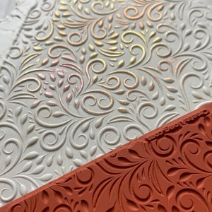 Hoja de textura de sello de goma de arcilla polimérica botánica en ciernes para hacer tarjetas de scrapbooking, placa de gelli de cerámica, sello de impresión