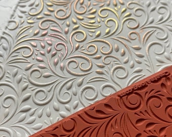 Spirande botanisk polymerlera gummistämpel texturark matta scrapbooking korttillverkning keramisk geliplatta tryckstämpel