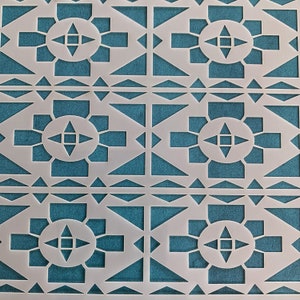 Clay Stencil Southwestern Native design | mylar texture paint stencil | gelli print stencil