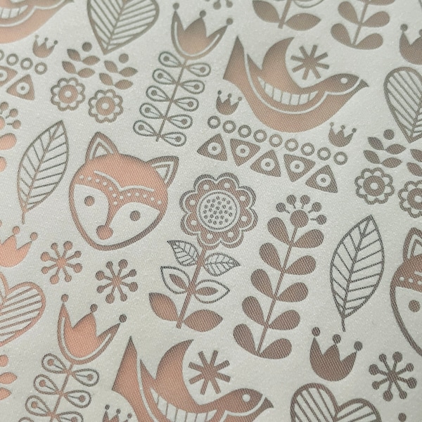 Folk Fox floral folk art Summer Spring Silk screen | clay stencil | enameling silkscreen | make clay earring patterns