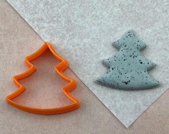 Swoop Christmas Tree polymer clay cutter | tree clay earring cutter