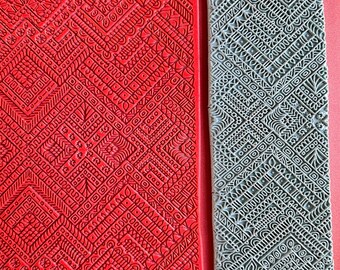 Funky Mountain Chevron polymer clay rubber stamp texture sheet card making