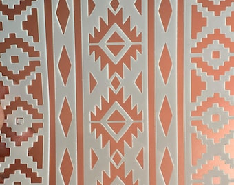 Clay Stencil Western Quilt South West stencil mylar texture mat Ideal for Gelli Plate Printing, Polymer Clay, Paint & Texture Paste