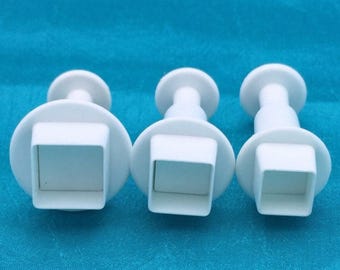 Mini Square Plunger clay cutter set fondant shape cutter set earring dangle cutters jewelry making