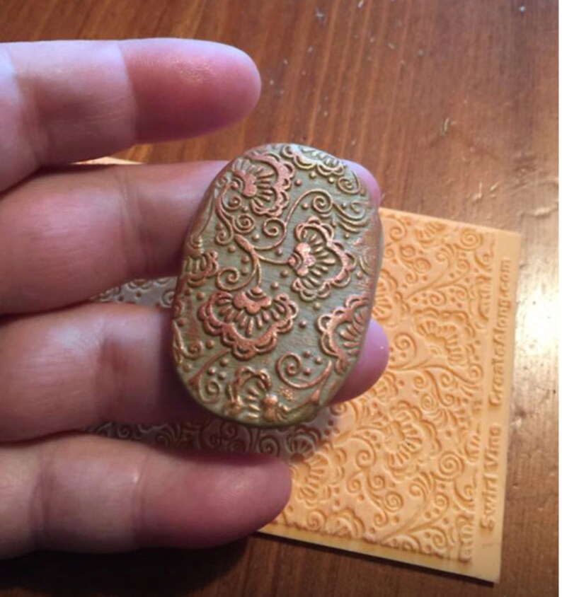 Texture Stamps for Clay Swirl Vine Floral Paisley Polymer Clay Etsy