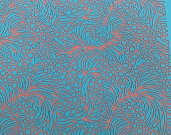 Silkscreen Seaweed and Bubbles Stencil Crafting, Polymer Clay, Art Jewelry, Mixed Media DIY silk screen