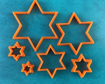 Hanukkah Star of David 6 polymer clay cutter set holiday clay earrings ornaments tags art