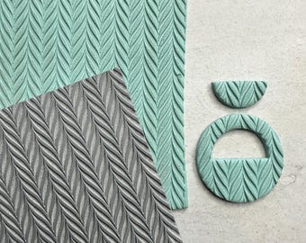 Wavy Chevron Polymer Clay Stamp – 3x4 Inch Rubber Texture Sheet
