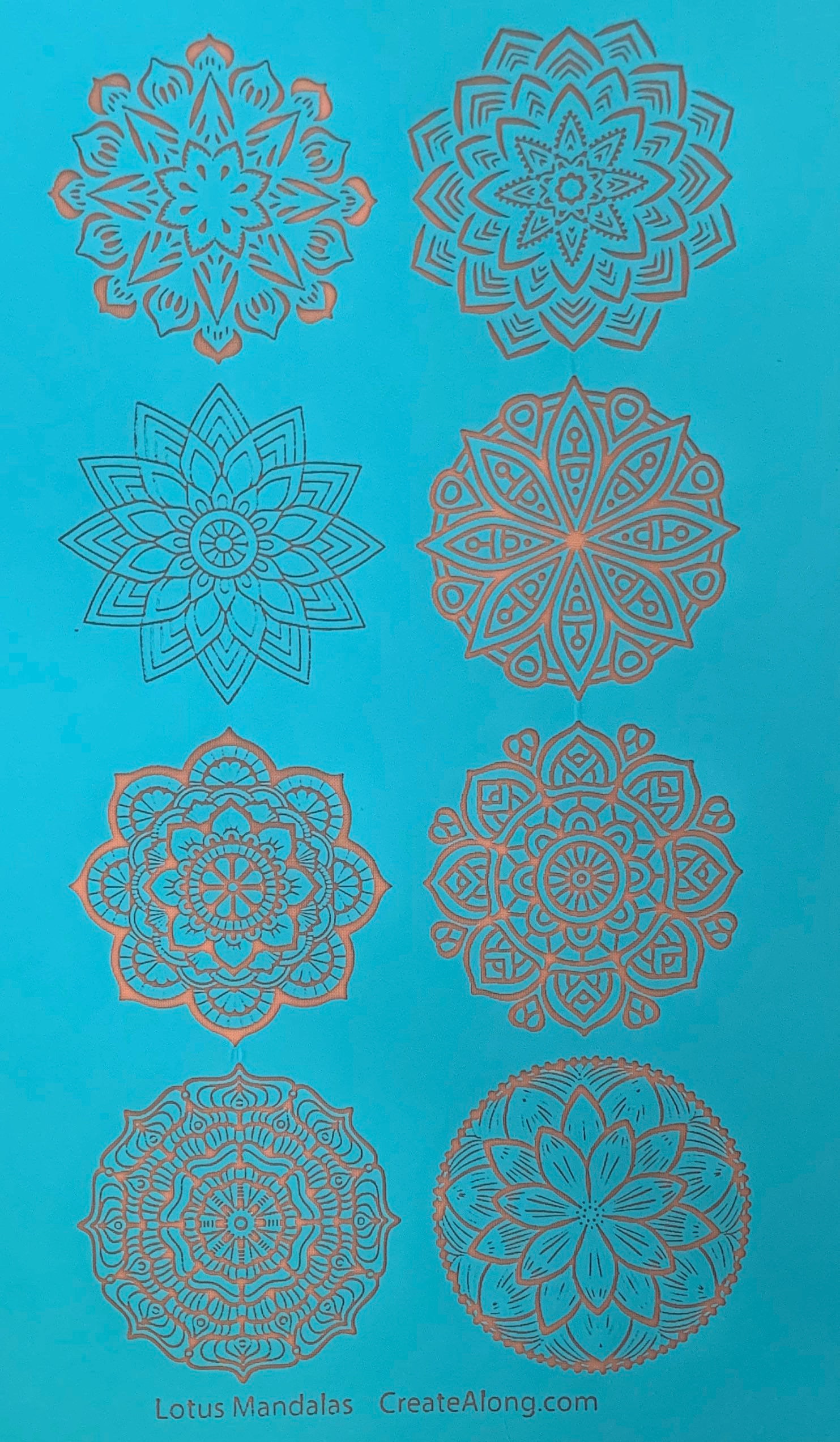 Silkscreen Stencil Lotus Mandalas 8 designs For Polymer Clay | Etsy